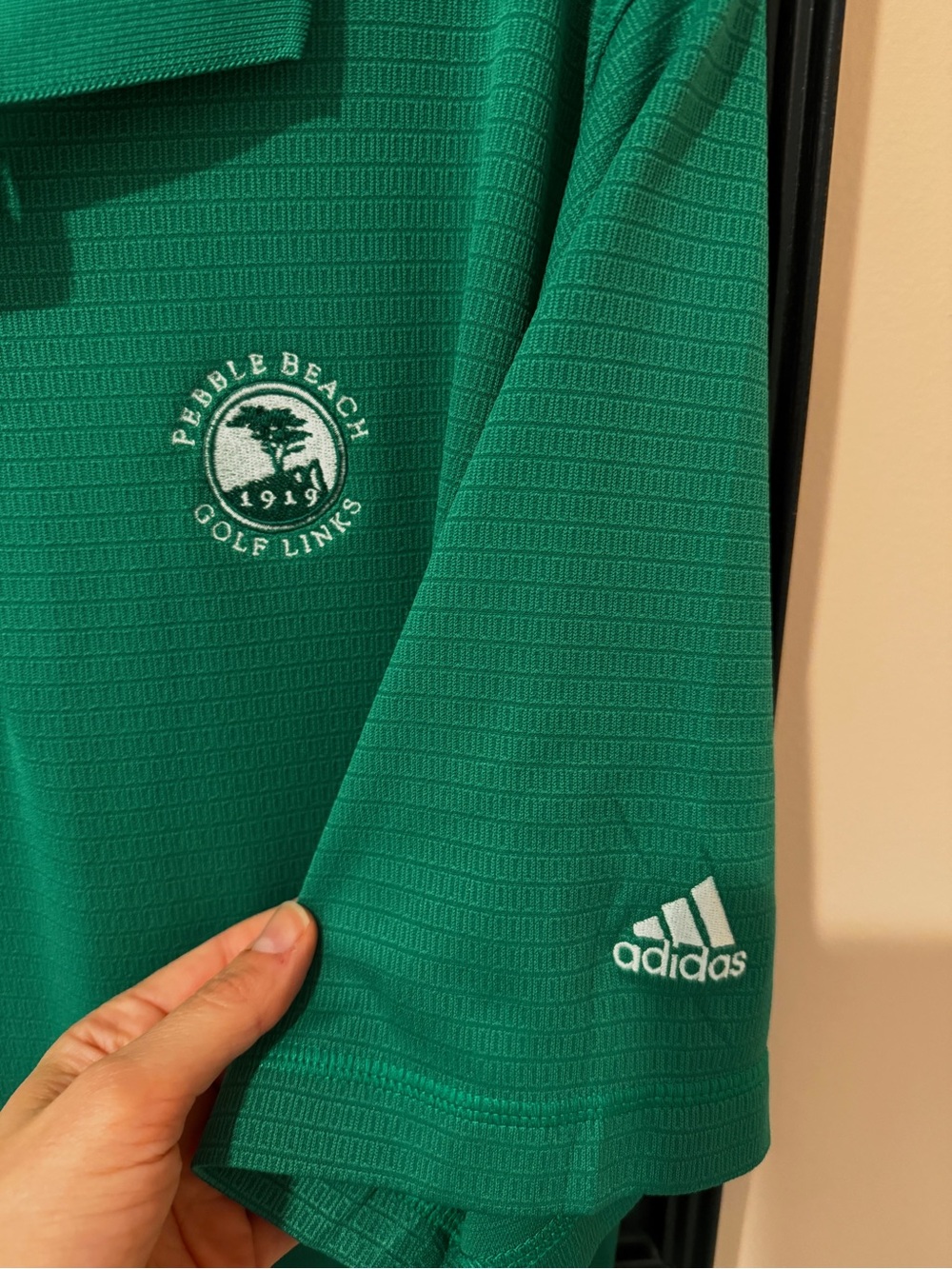 ⛳️ Pebble Beach golf polo shirt green adidas men's large